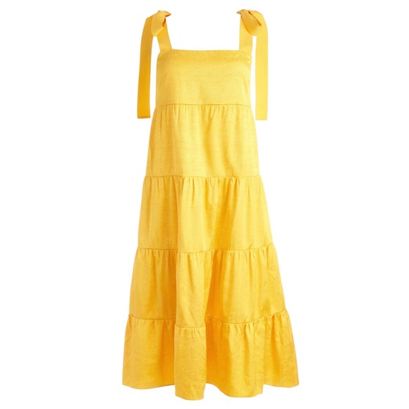 ALICE + OLIVIA Cynthia Tie Shoulder Midi Dress - Picture 2 of 12